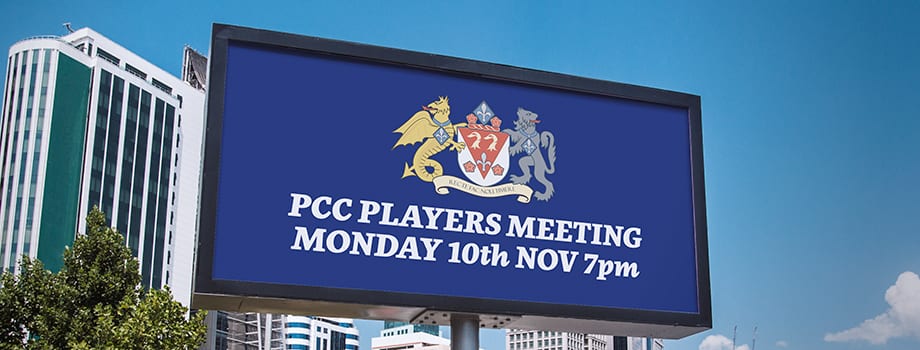 CRICKET PLAYERS MEETING – MON 10th NOV
