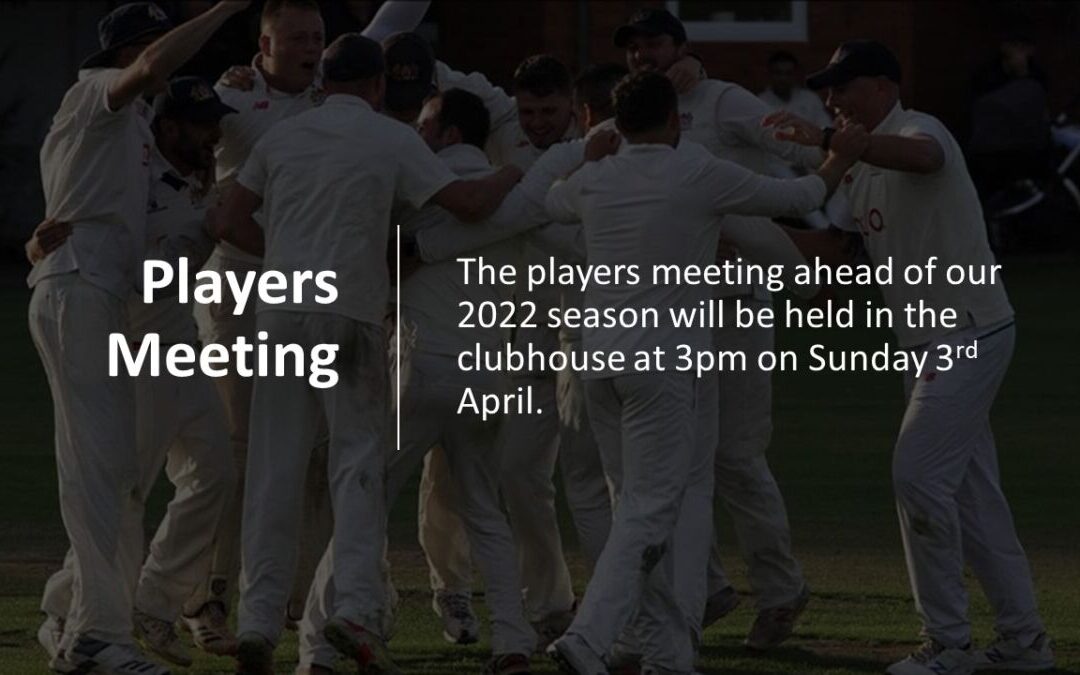 Cricket players meeting 3rd April